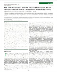 The Interrelationship between Insulin-Like Growth Factor 1, Apolipoprotein E ε4, Lifestyle Factors, and the Aging Body and Brain 
